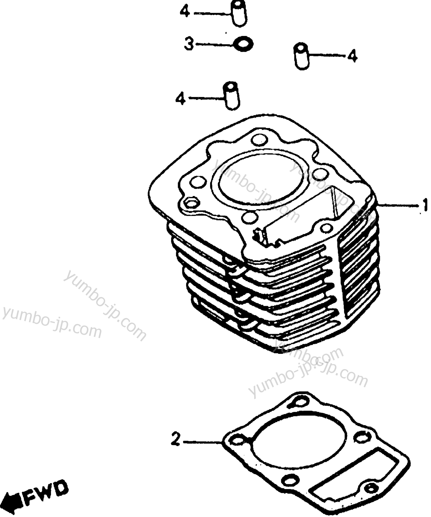 CYLINDER for ATVs HONDA ATC185S A 1983 year