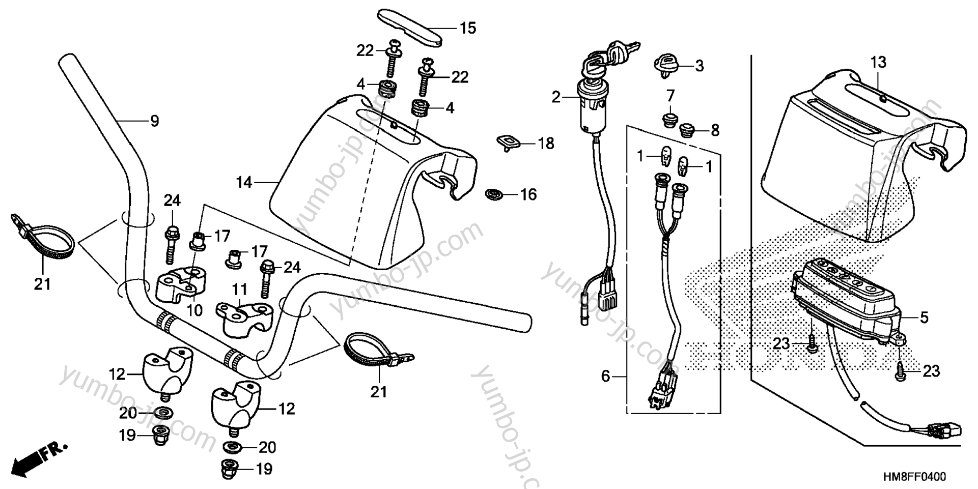Румпель (рукоятка управления) для квадроциклов HONDA TRX250TM AC 2014 г.