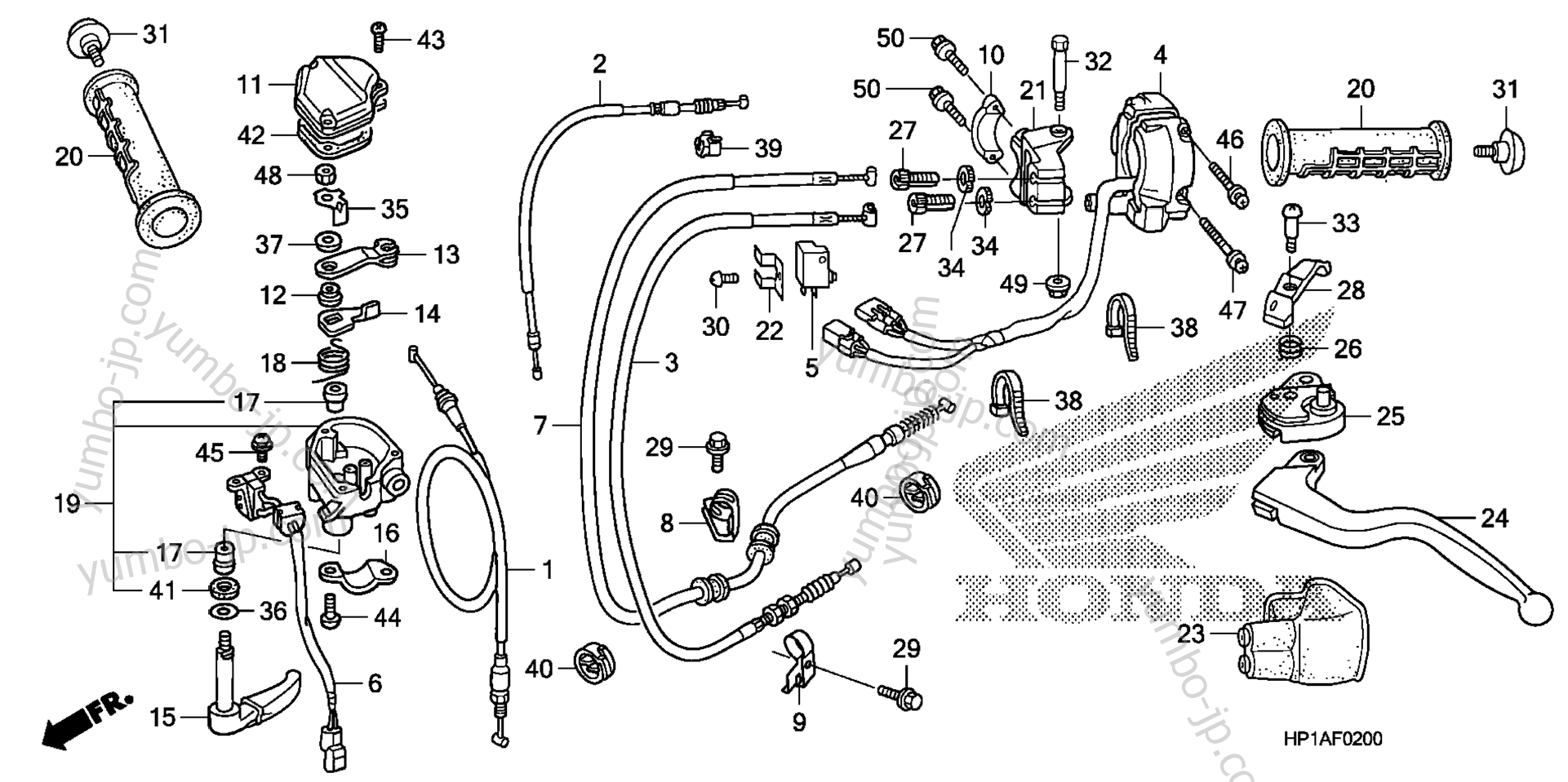 HANDLE LEVER / SWITCH / CABLE для квадроциклов HONDA TRX450ER AC 2014 г.