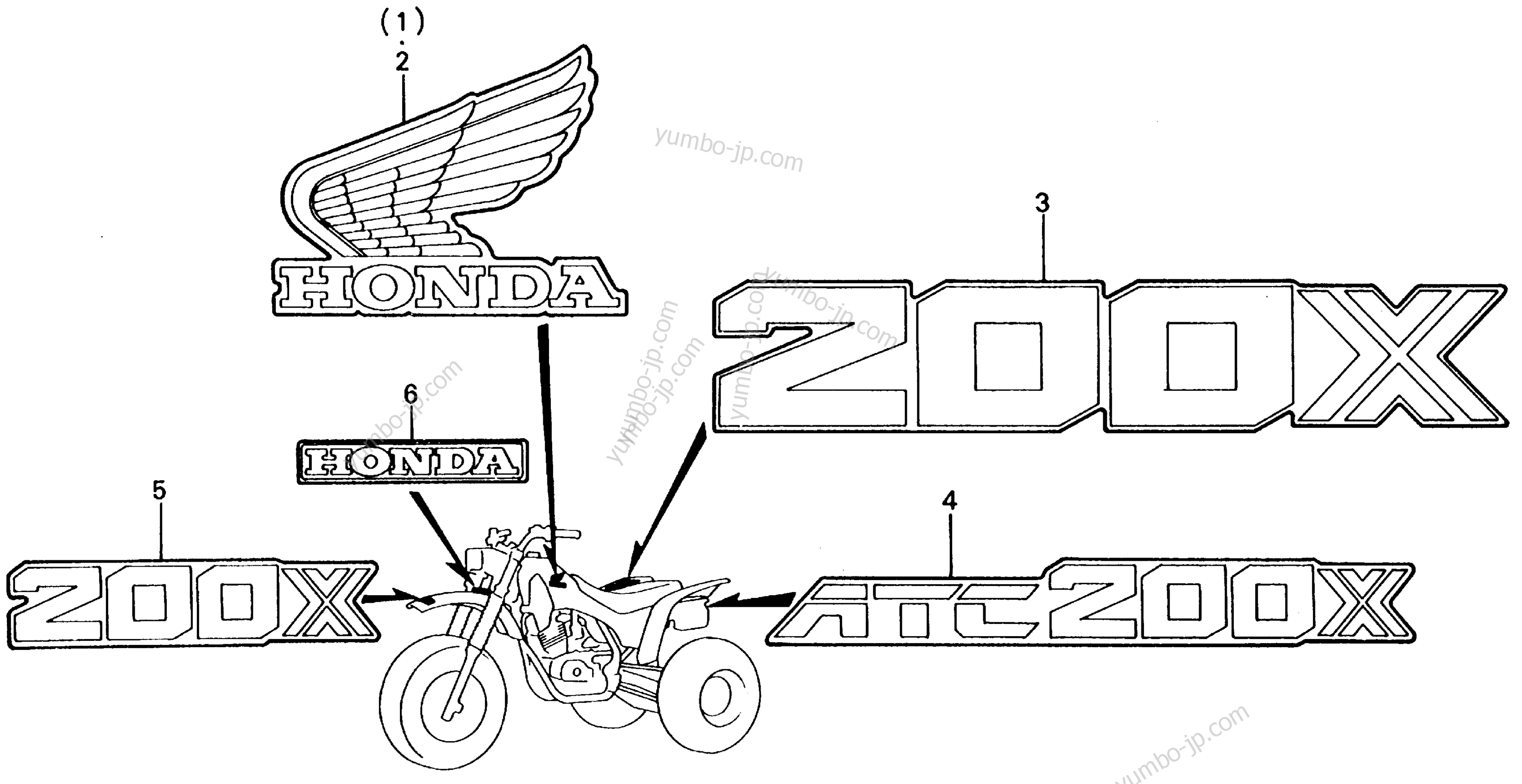 MARK для квадроциклов HONDA ATC200X A 1986 г.