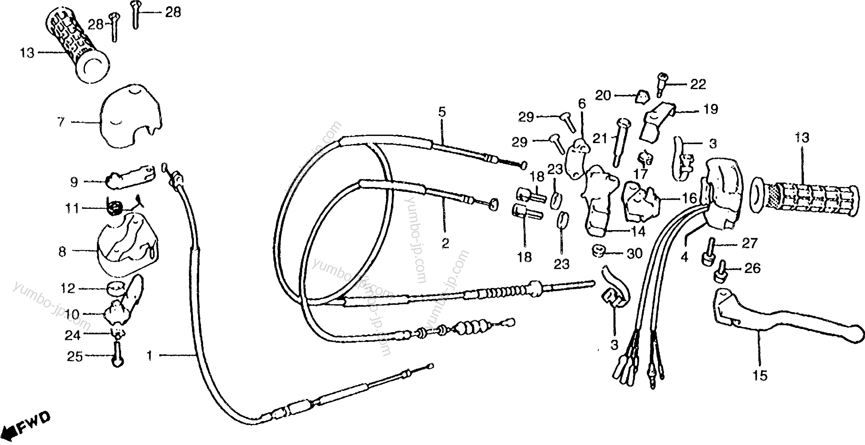 CONTROL LEVERS / CABLES / SWITCHES для квадроциклов HONDA ATC250R A 1982 г.