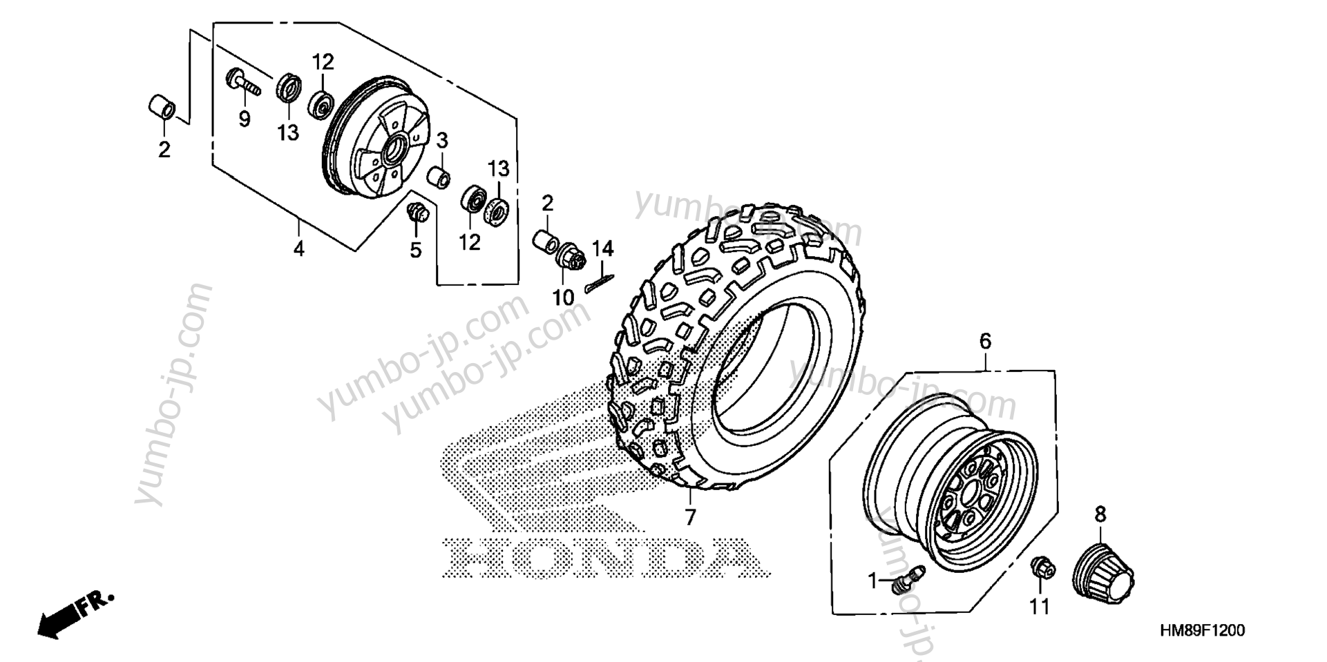 FRONT WHEEL for ATVs HONDA TRX250TM A 2012 year