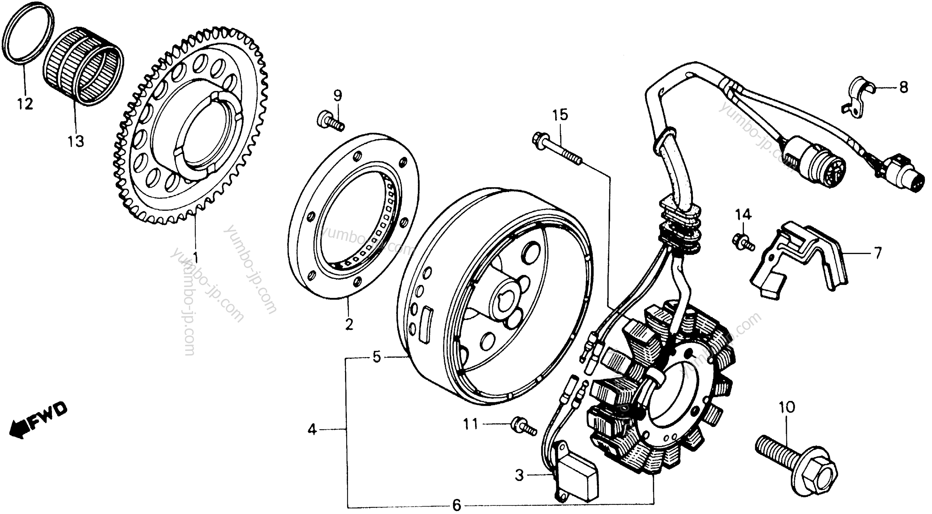 Генератор для квадроциклов HONDA ATC250ES A 1986 г.
