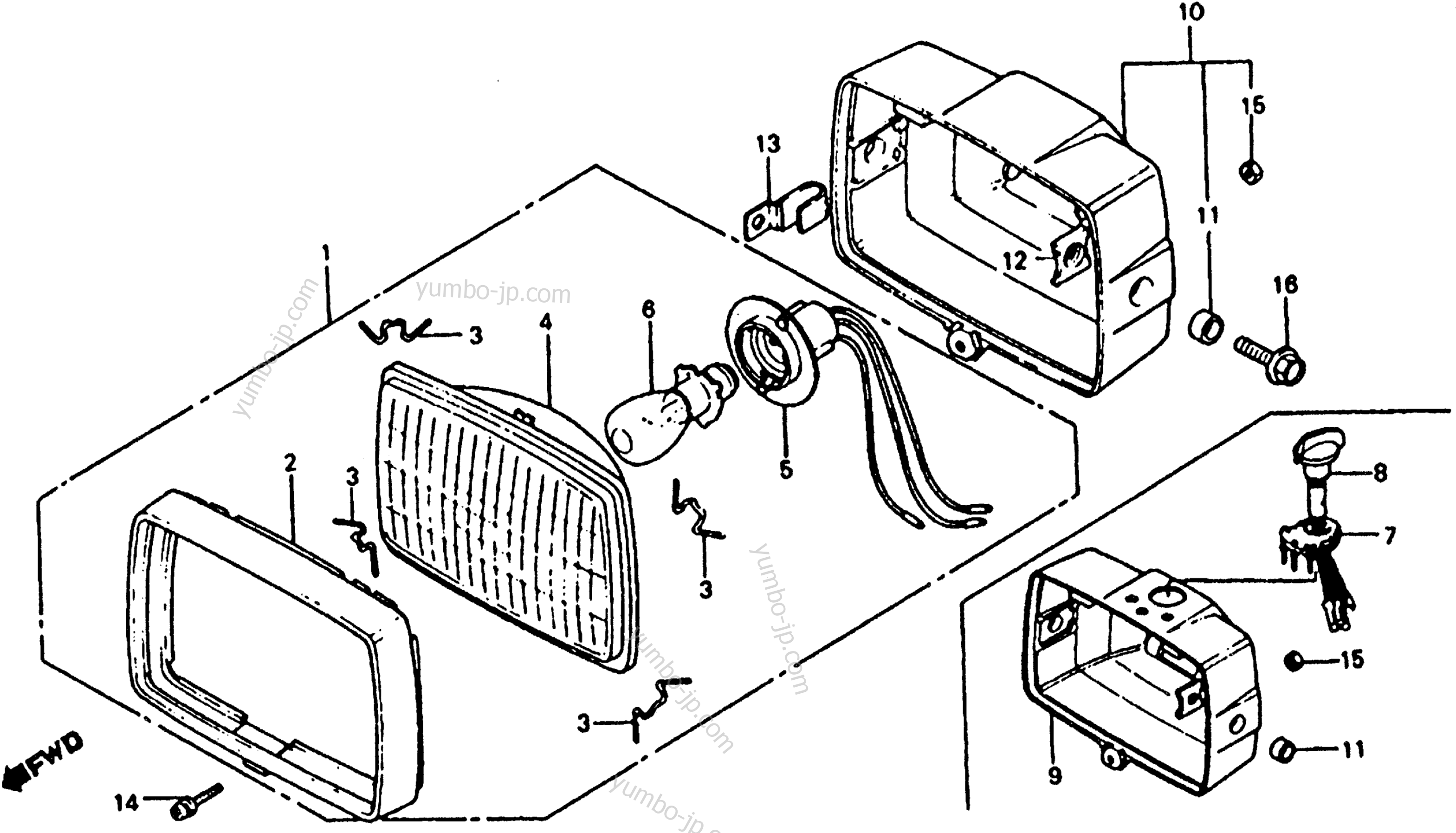 HEADLIGHT для квадроциклов HONDA ATC110 A 1982 г.