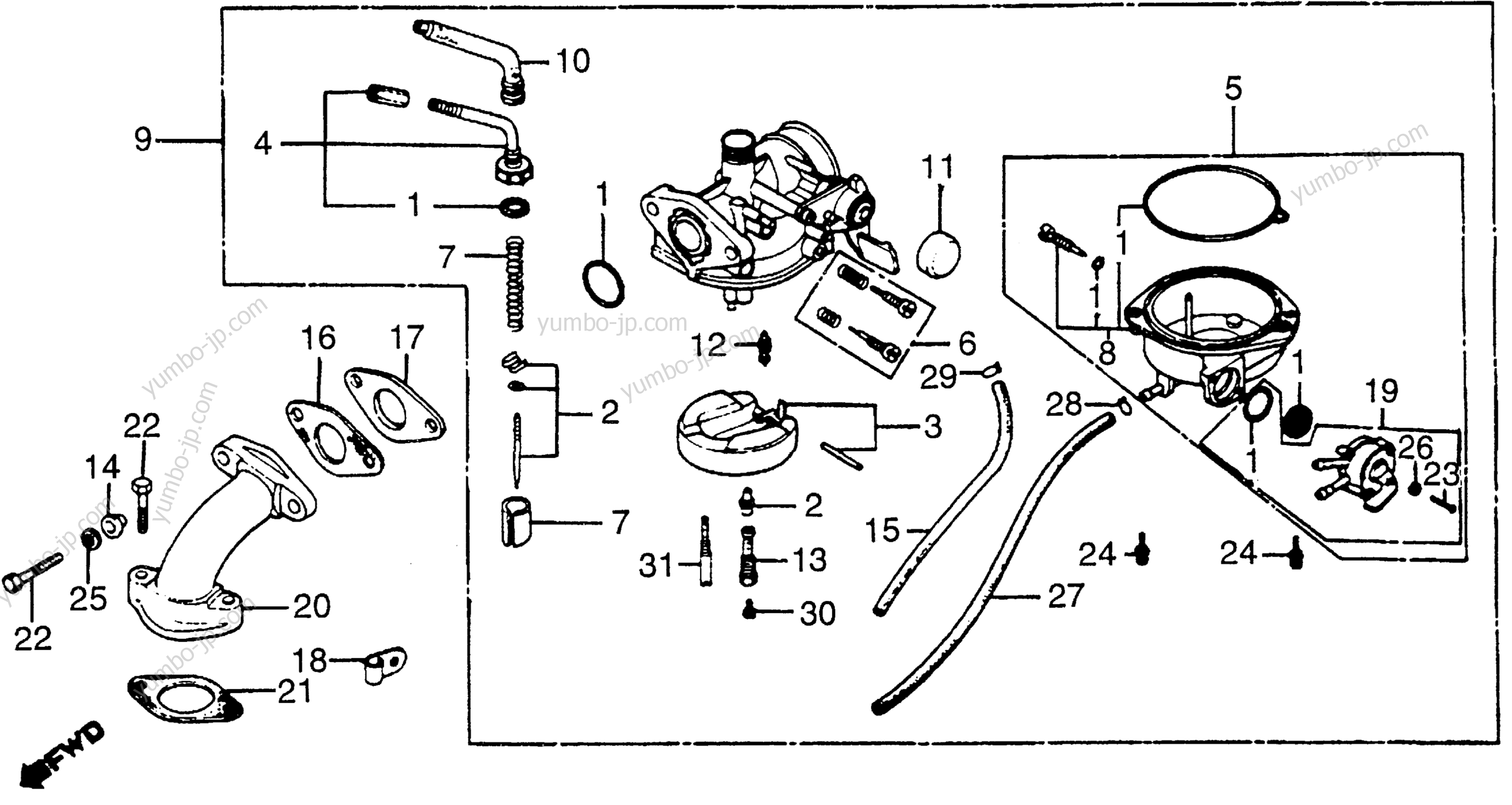 Карбюратор для квадроциклов HONDA ATC70 A 1979 г.