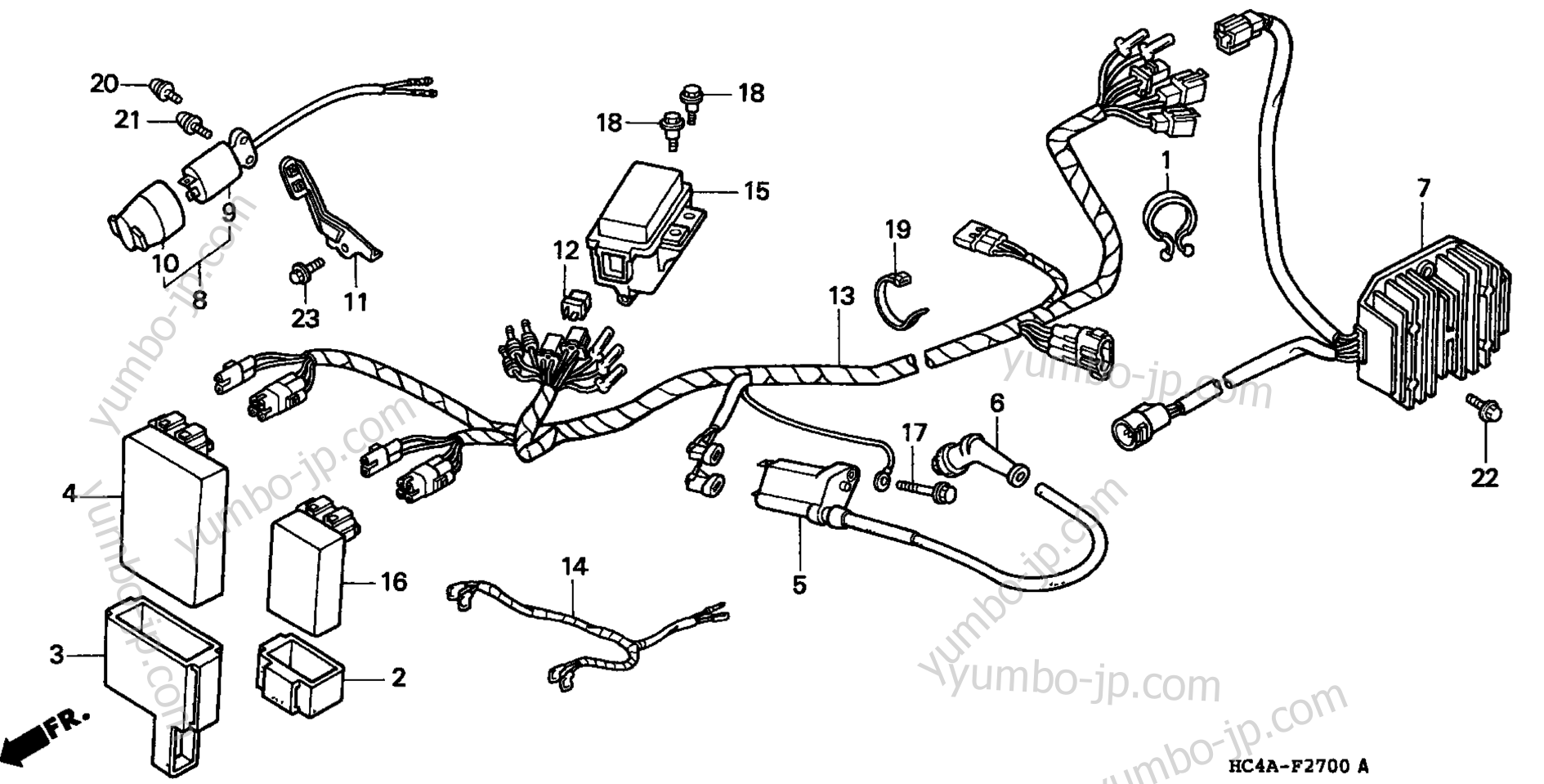 WIRE HARNESS for ATVs HONDA TRX300FW AN 1994 year
