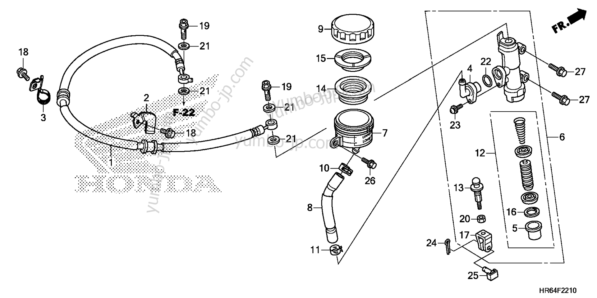REAR BRAKE MASTER CYLINDER для квадроциклов HONDA TRX500FA5 AC 2015 г.