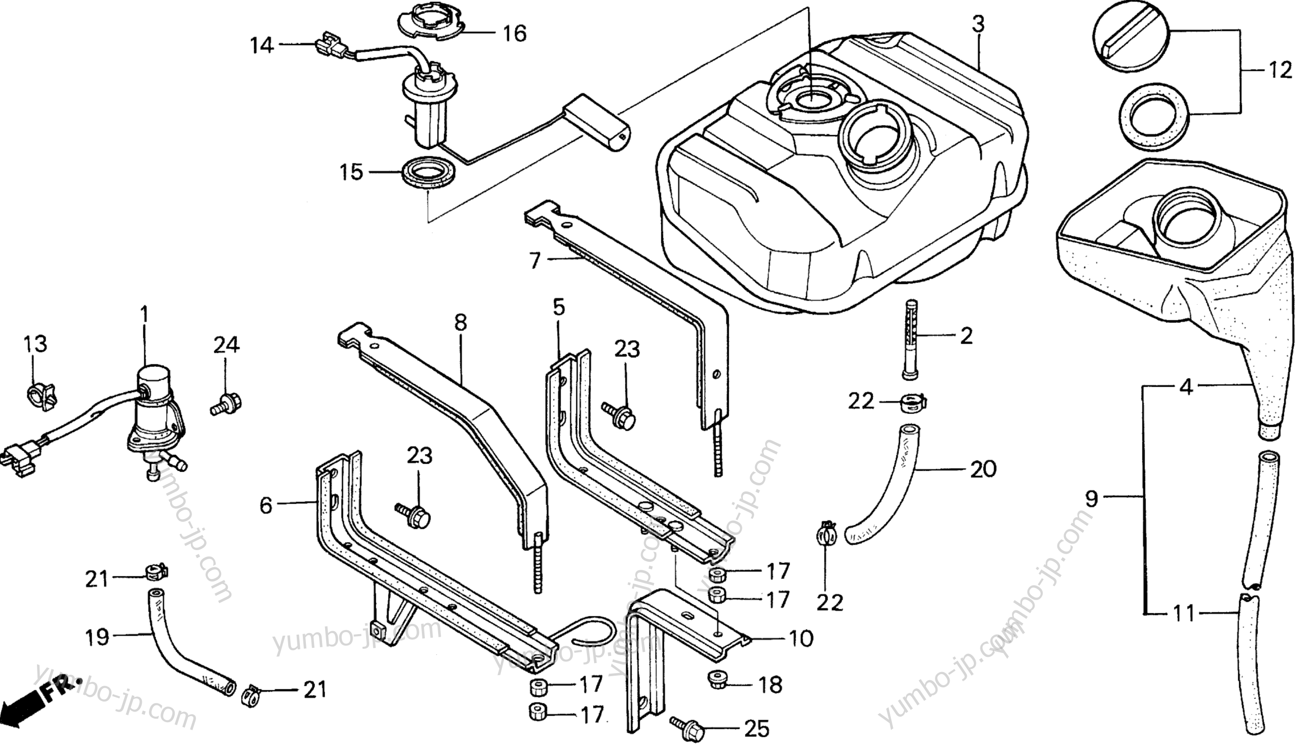 Топливный бак для садовых тракторов HONDA H5013 AC4/B 