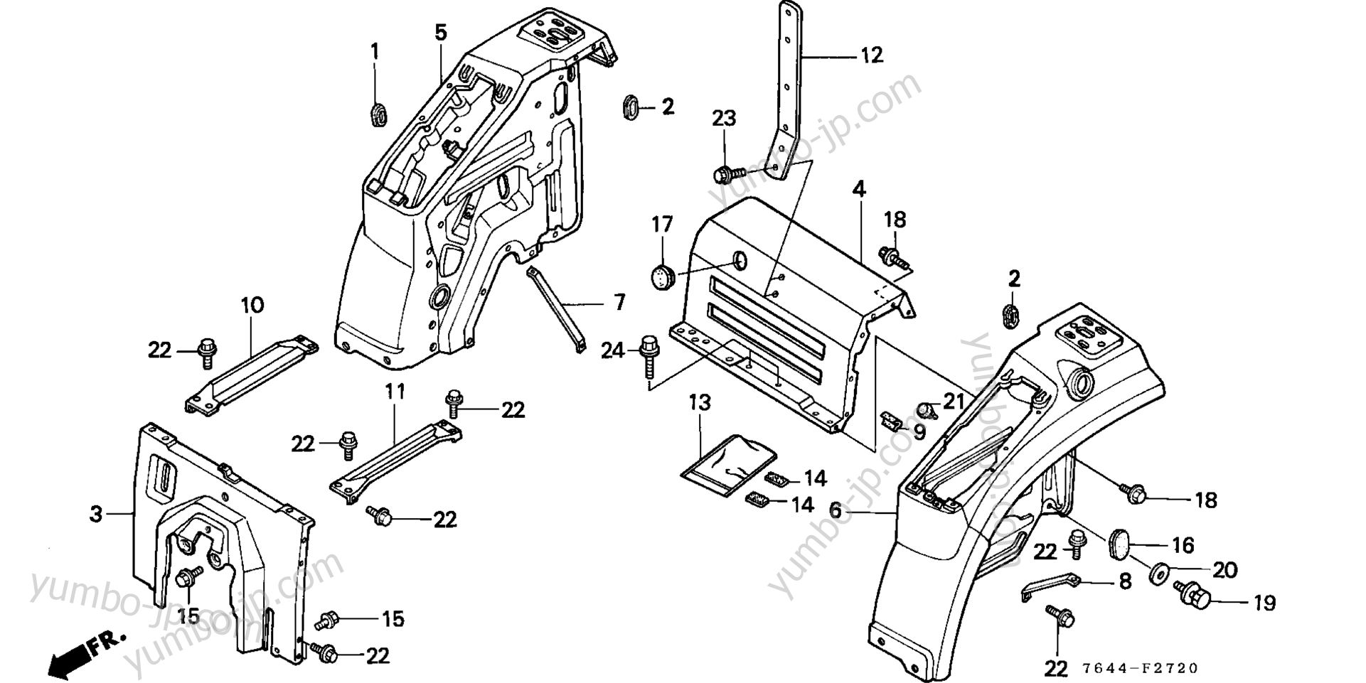 REAR FENDER for compact tractors HONDA H6522 A4 