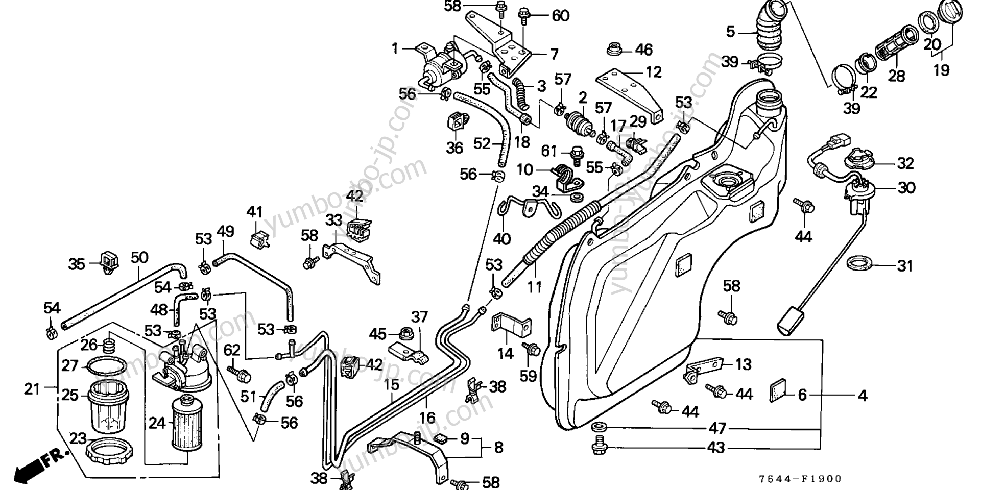 Топливный бак для садовых тракторов HONDA H6522 A4/A 