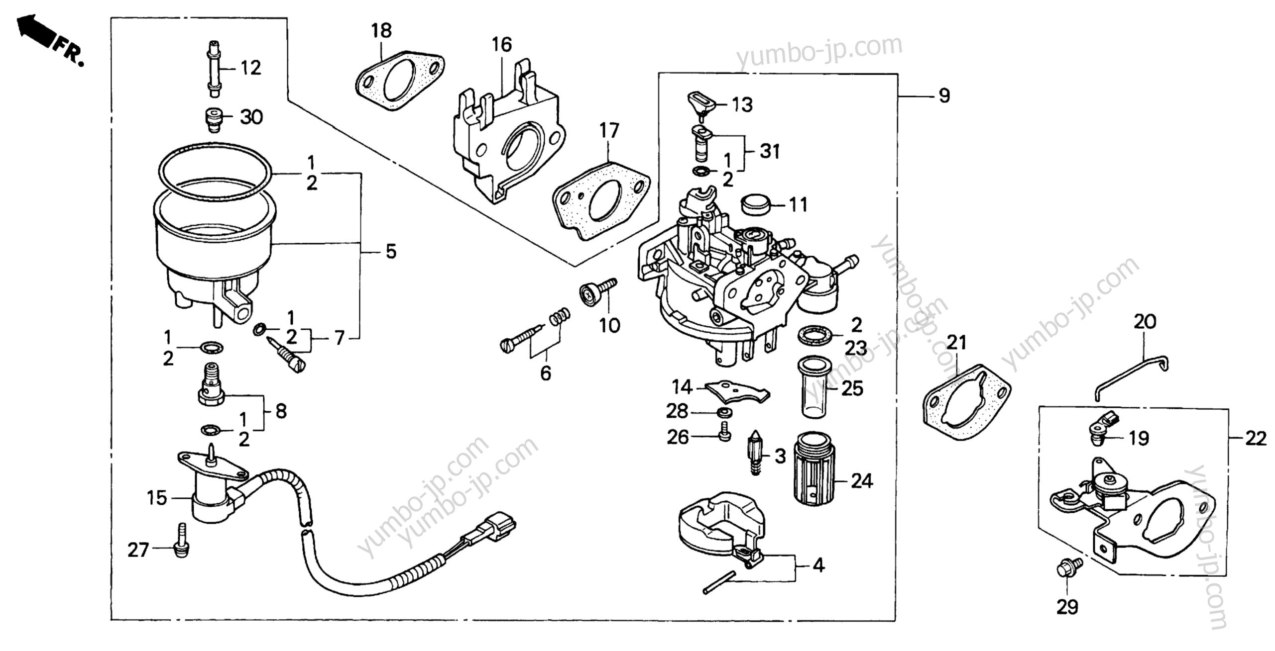 CARBURETOR for compact tractors HONDA RT5000 A 