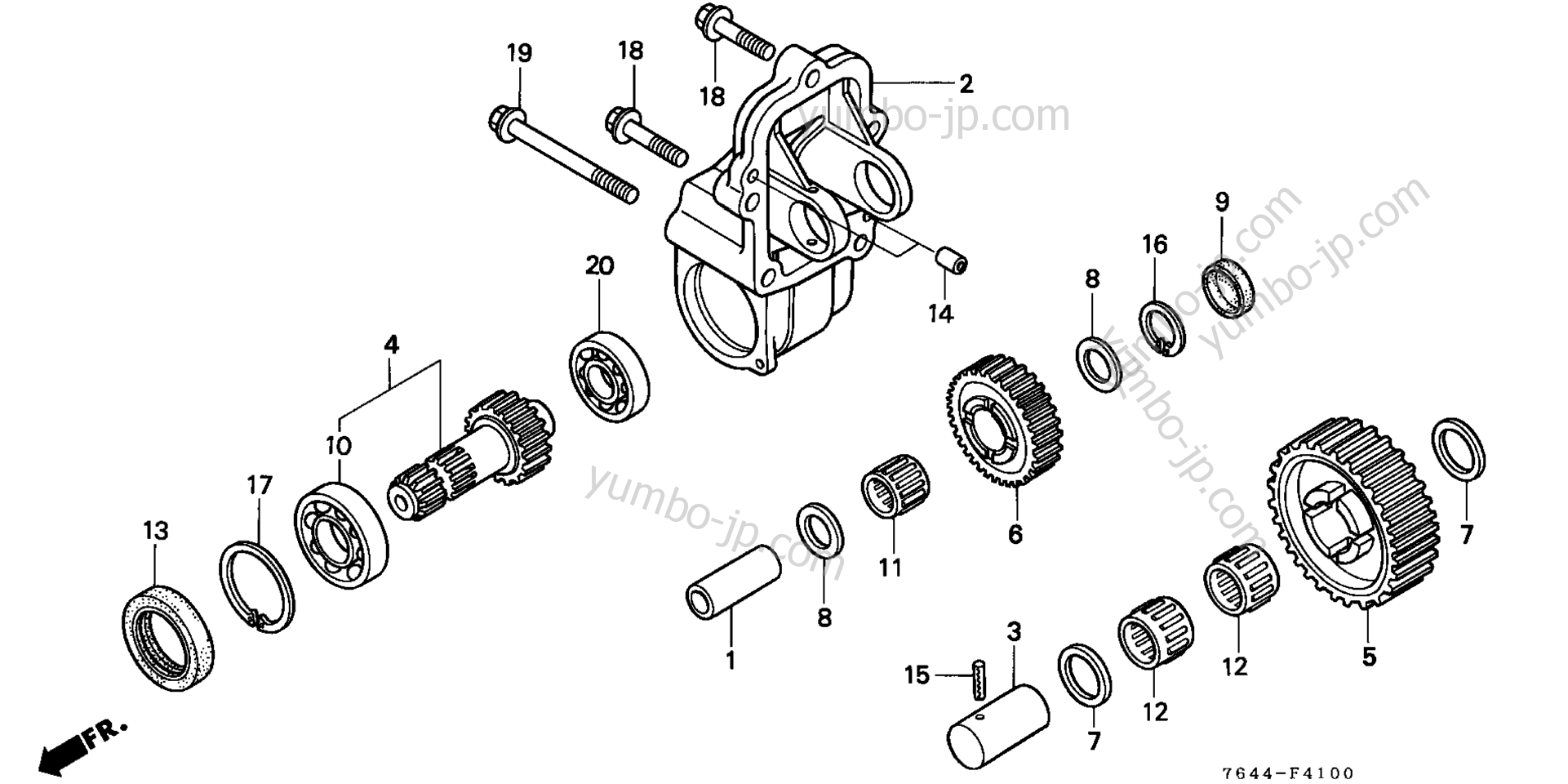 MIDDLE P.T.O. GEAR for compact tractors HONDA H6522 A4 