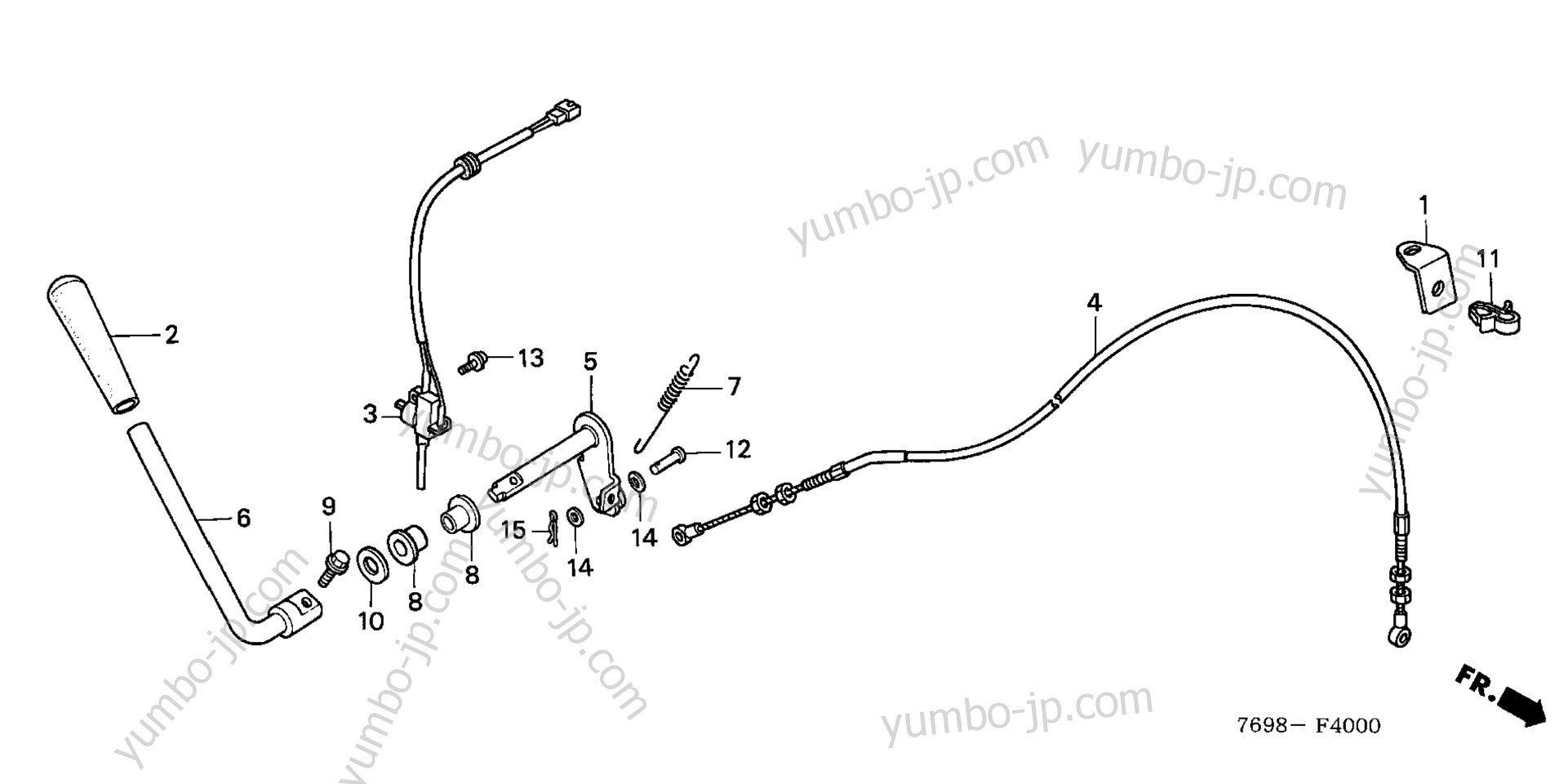 FRONT P.T.O. CLUTCH LEVER for compact tractors HONDA H5518 NA4/B 