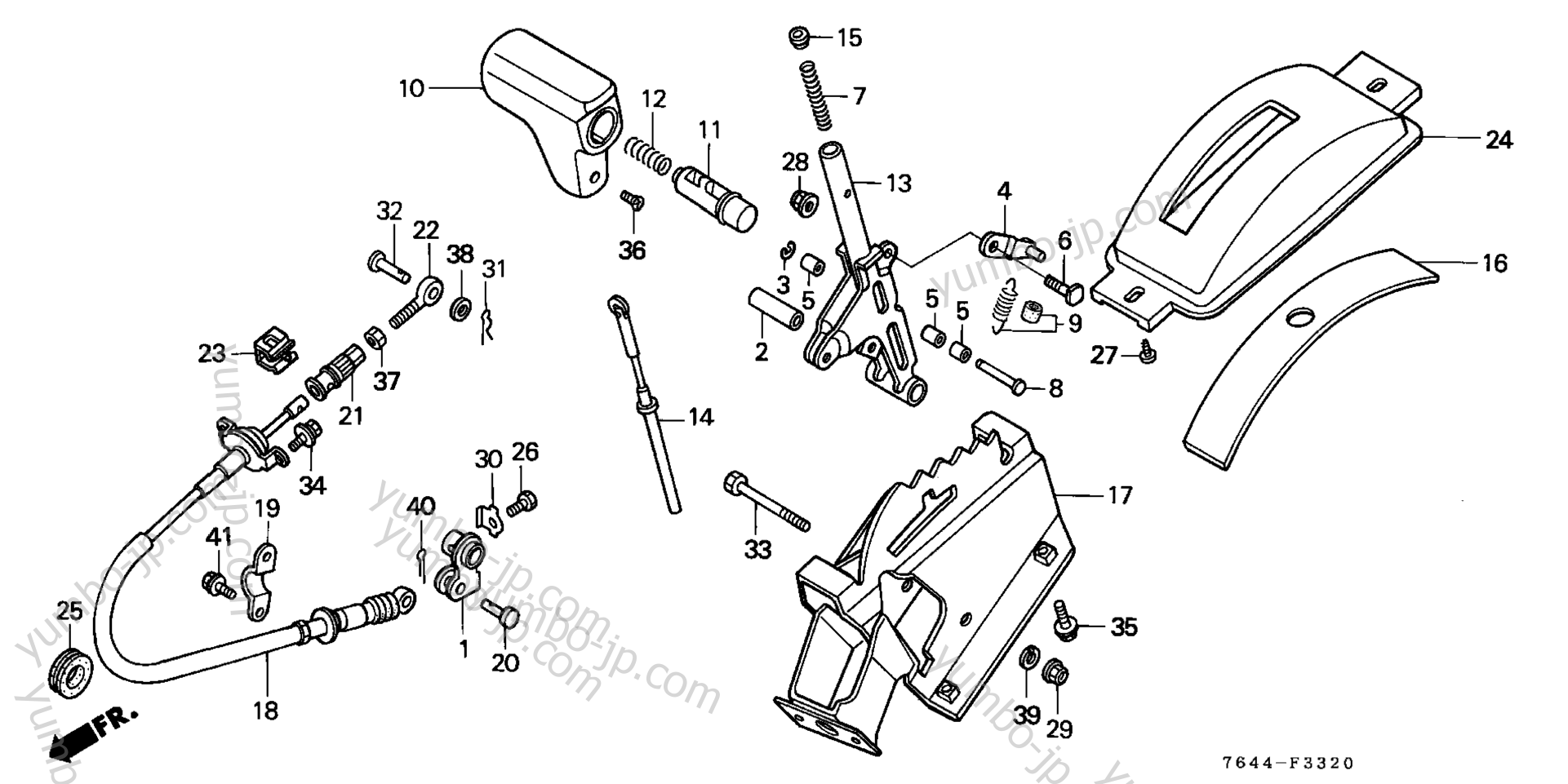 SELECT LEVER for compact tractors HONDA H6522 A4 