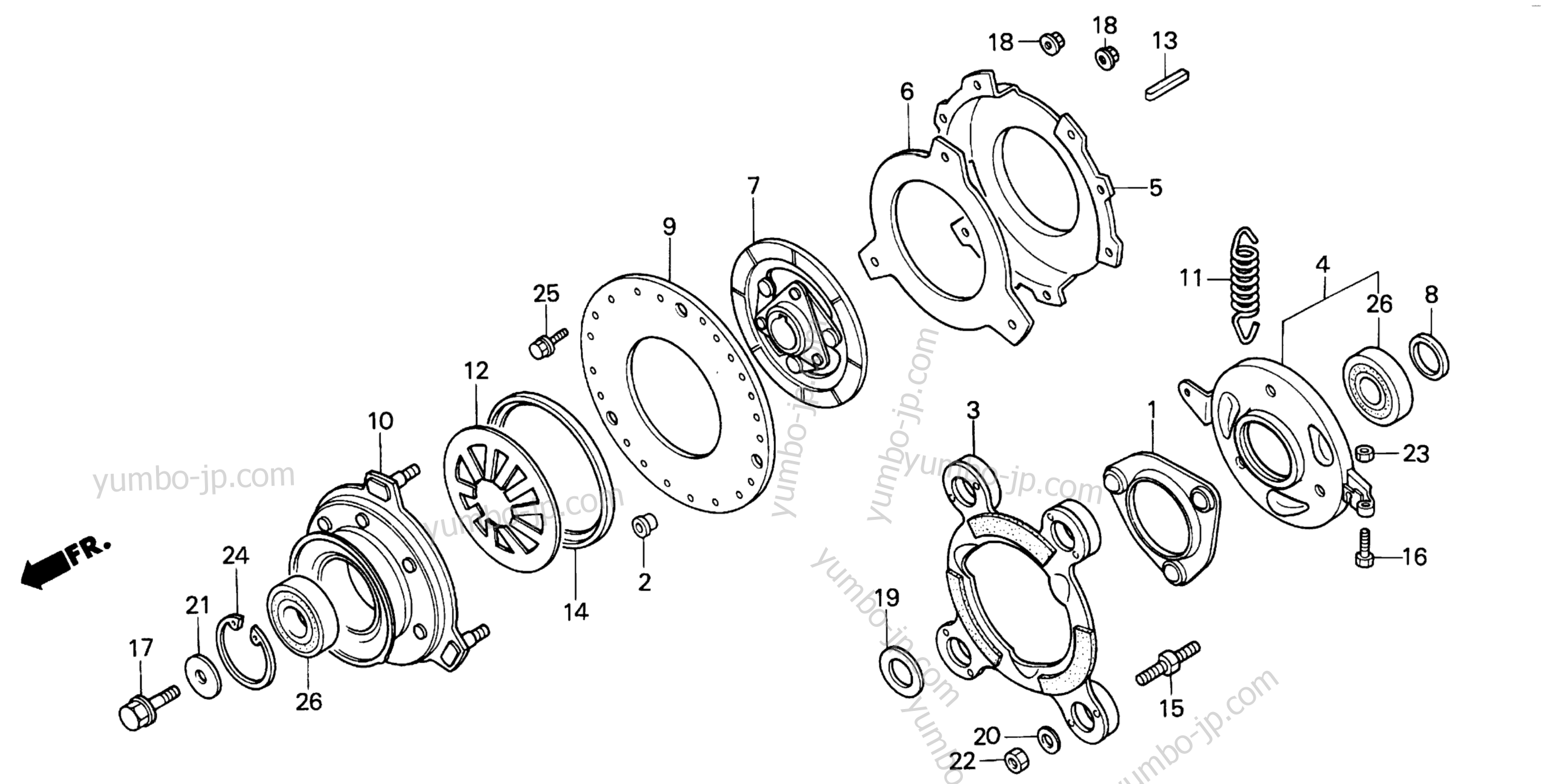 FRONT P.T.O. CLUTCH for compact tractors HONDA RT5000 A 