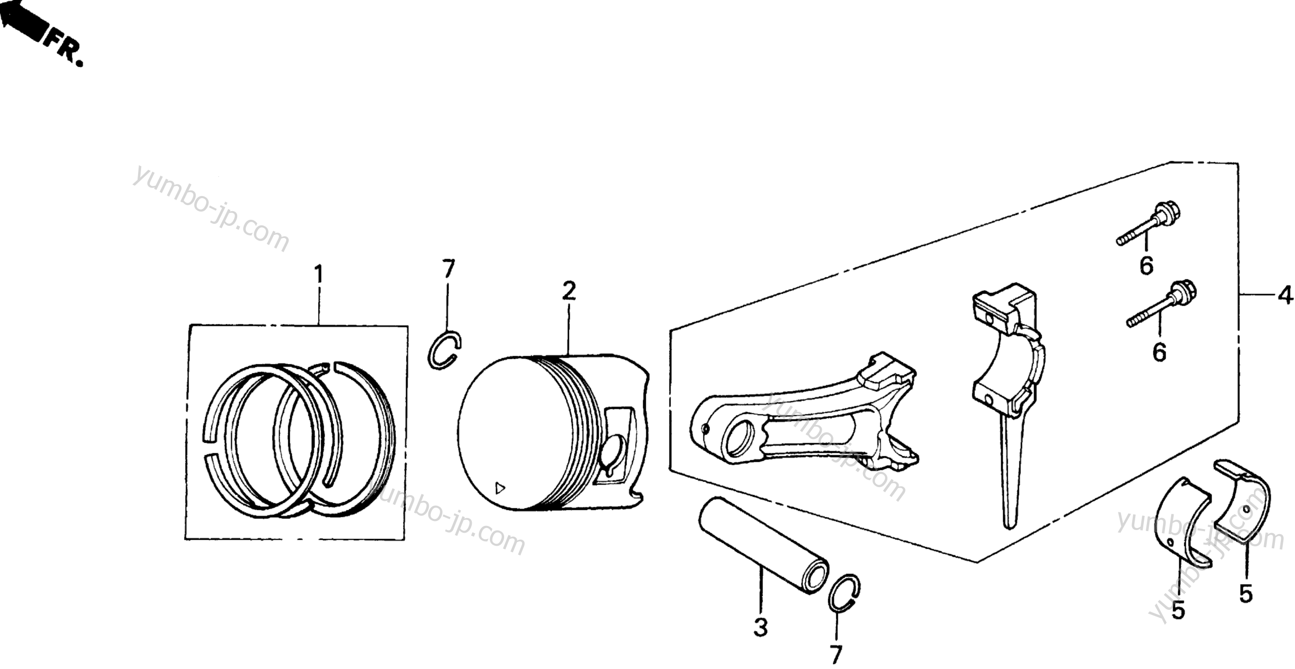 Поршневая группа для садовых тракторов HONDA H5013 A2/A 