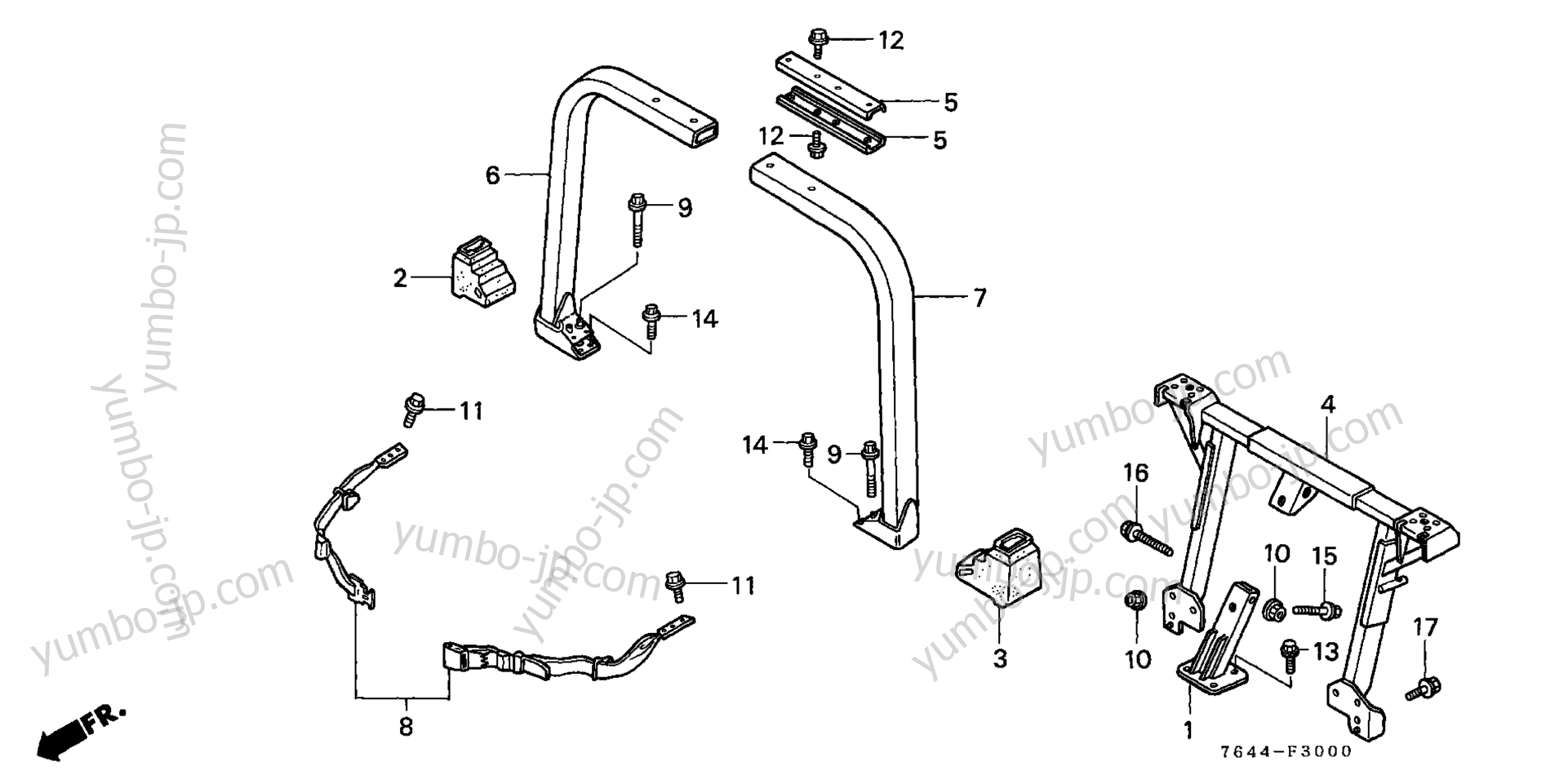 ROLL OVER PROTECTOR for compact tractors HONDA H6522 A4 