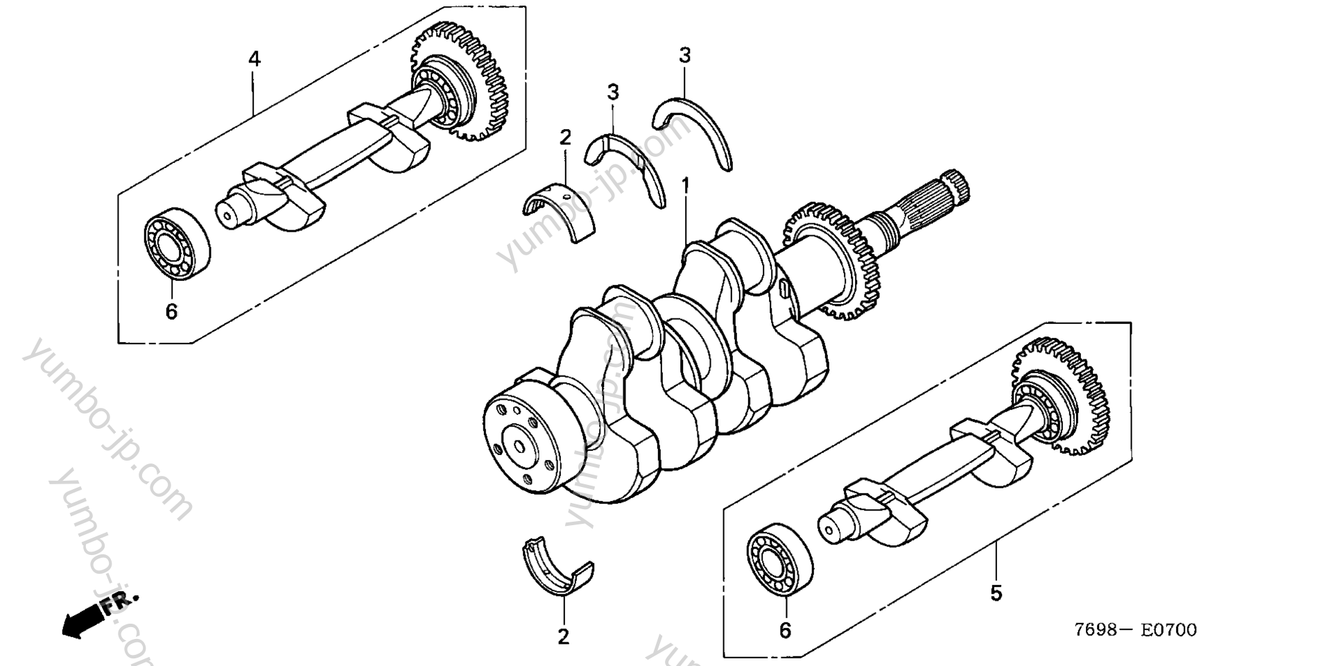 CRANKSHAFT for compact tractors HONDA H5518 NA4/B 