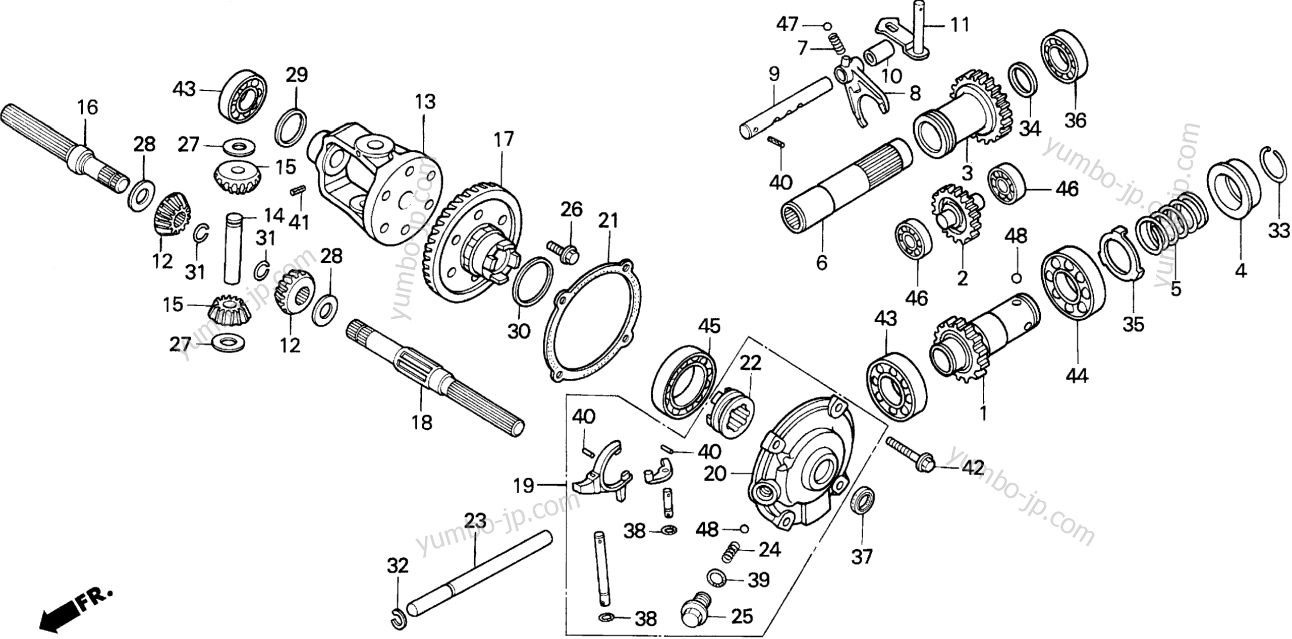 REAR DIFFERENTIAL GEAR for compact tractors HONDA RT5000 A 