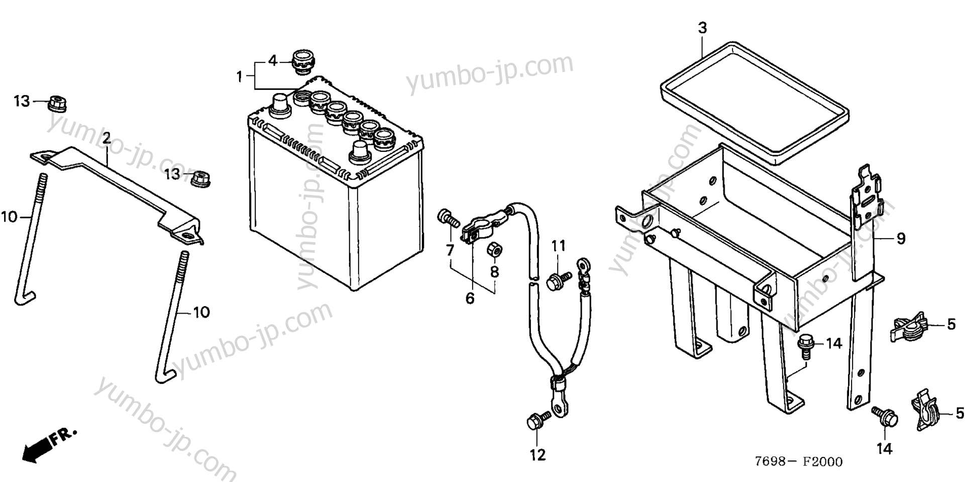 BATTERY for compact tractors HONDA H5518 NA4/B 