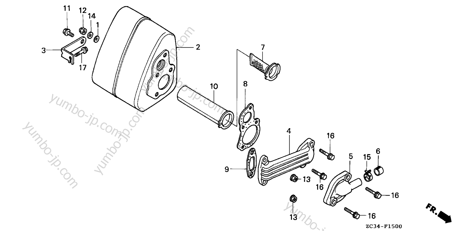 MUFFLER for Generators HONDA EX350 A/A 