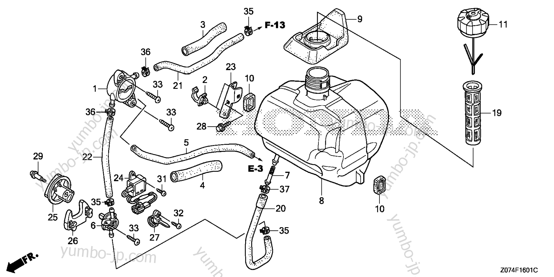 Топливный бак / (2) для генераторов HONDA EU2000IK1 AC1 