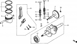 PISTON / CRANKSHAFT for генератора HONDA EX1000 A