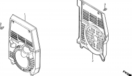 RIGHT SIDE COVER / LEFT SIDE COVER for генератора HONDA EX800 A