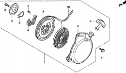 RECOIL STARTER (2) for генератора HONDA EX1000 A2