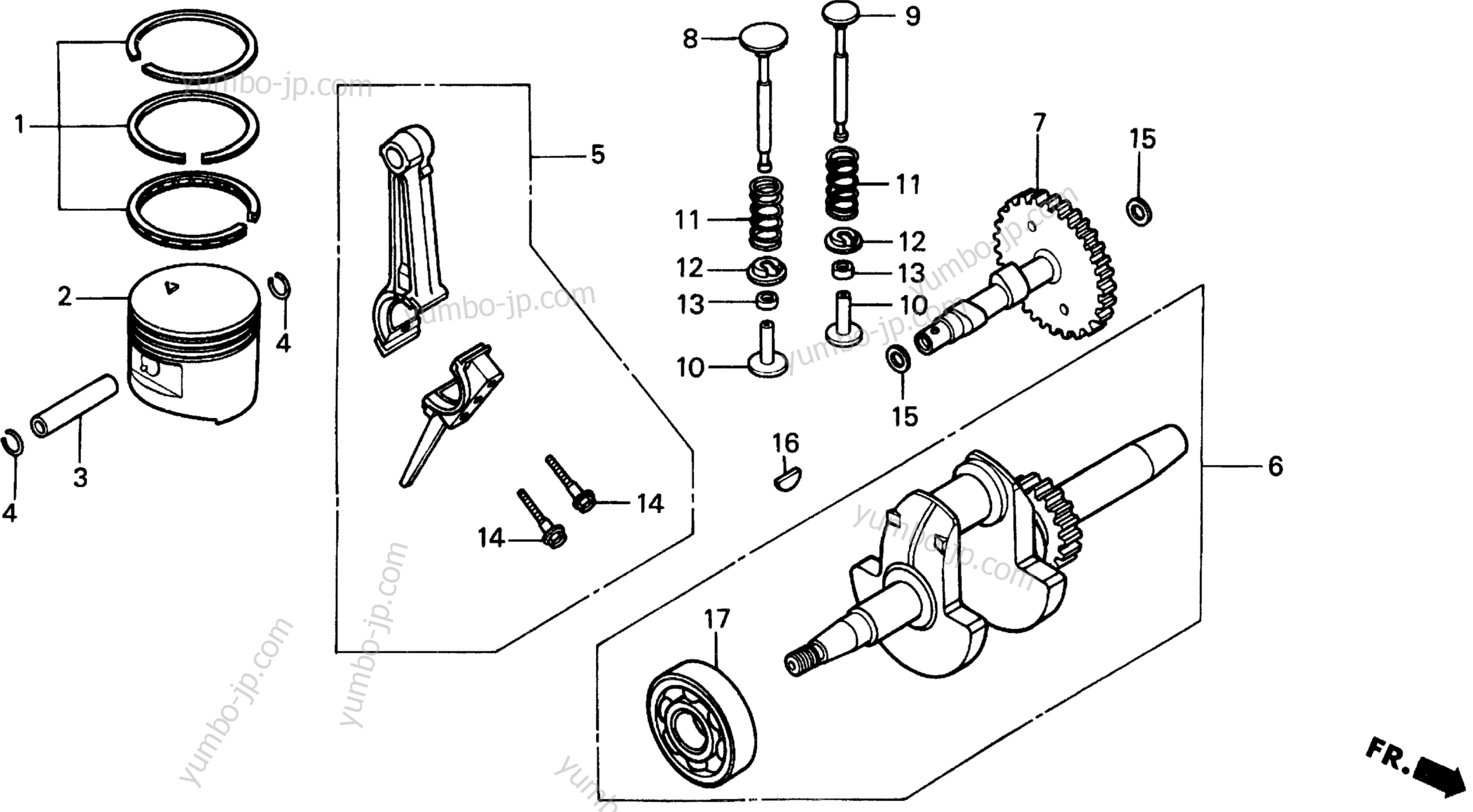 PISTON / CRANKSHAFT для генераторов HONDA EX1000 A 