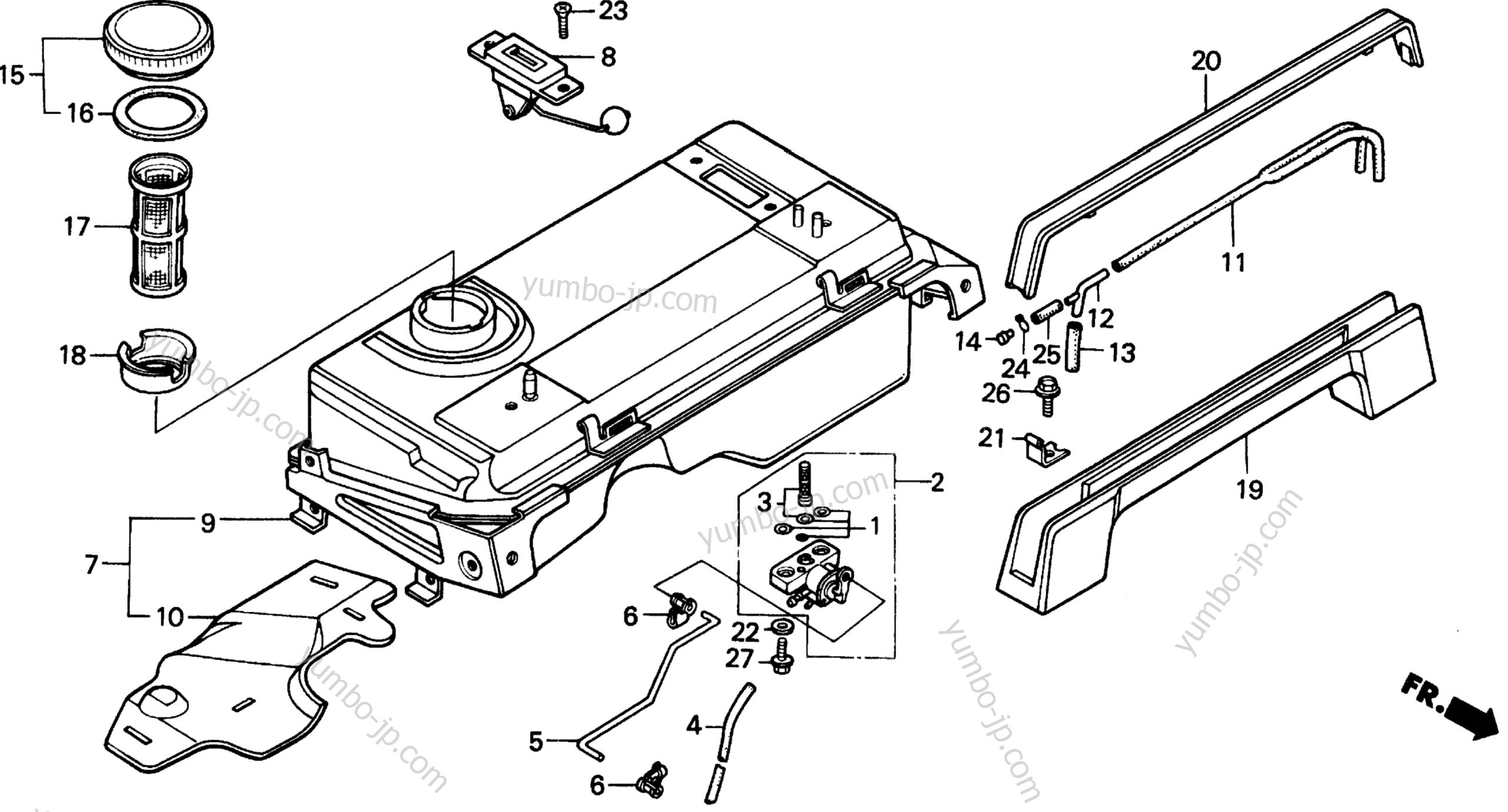 Yumbo Spare Parts Catalog For Generatora Honda Ex1000 A Fuel Tank Carrying Handle