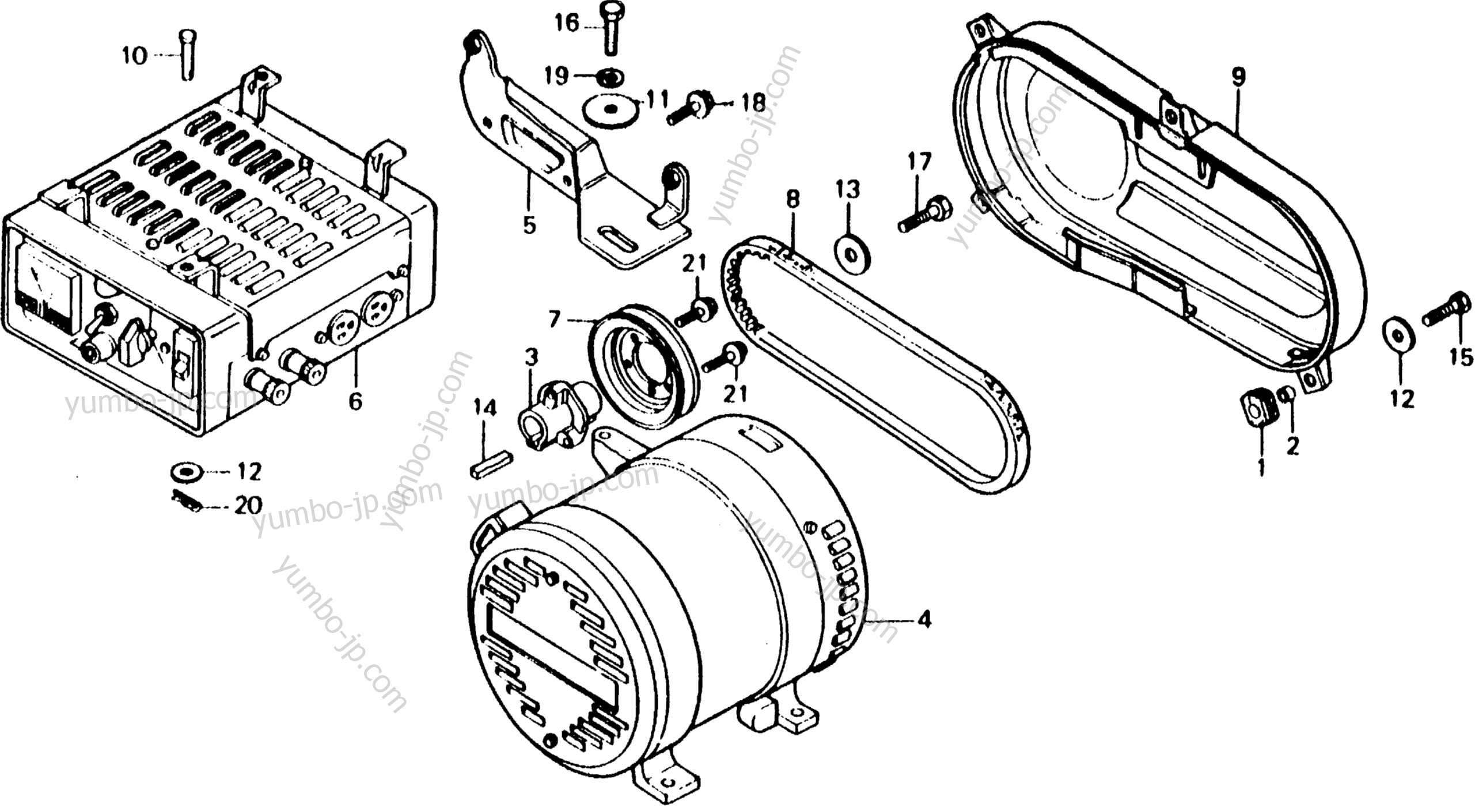 CONTROL BOX ASSY. / ALTERNATOR ASSY. / BELT COVER for Generators HONDA E2500K4 A 