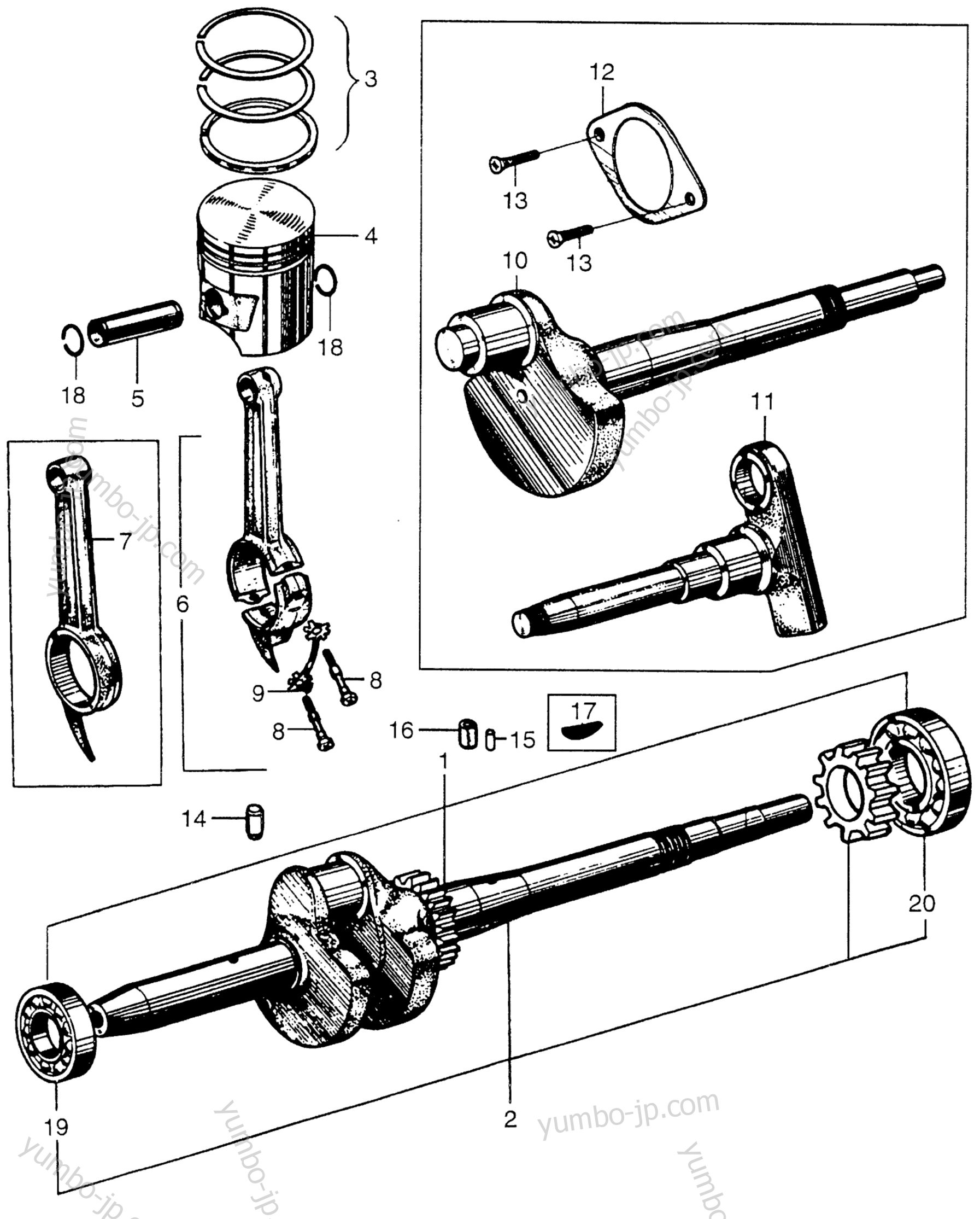 CRANKSHAFT / PISTON / RINGS для генераторов HONDA E300 A 