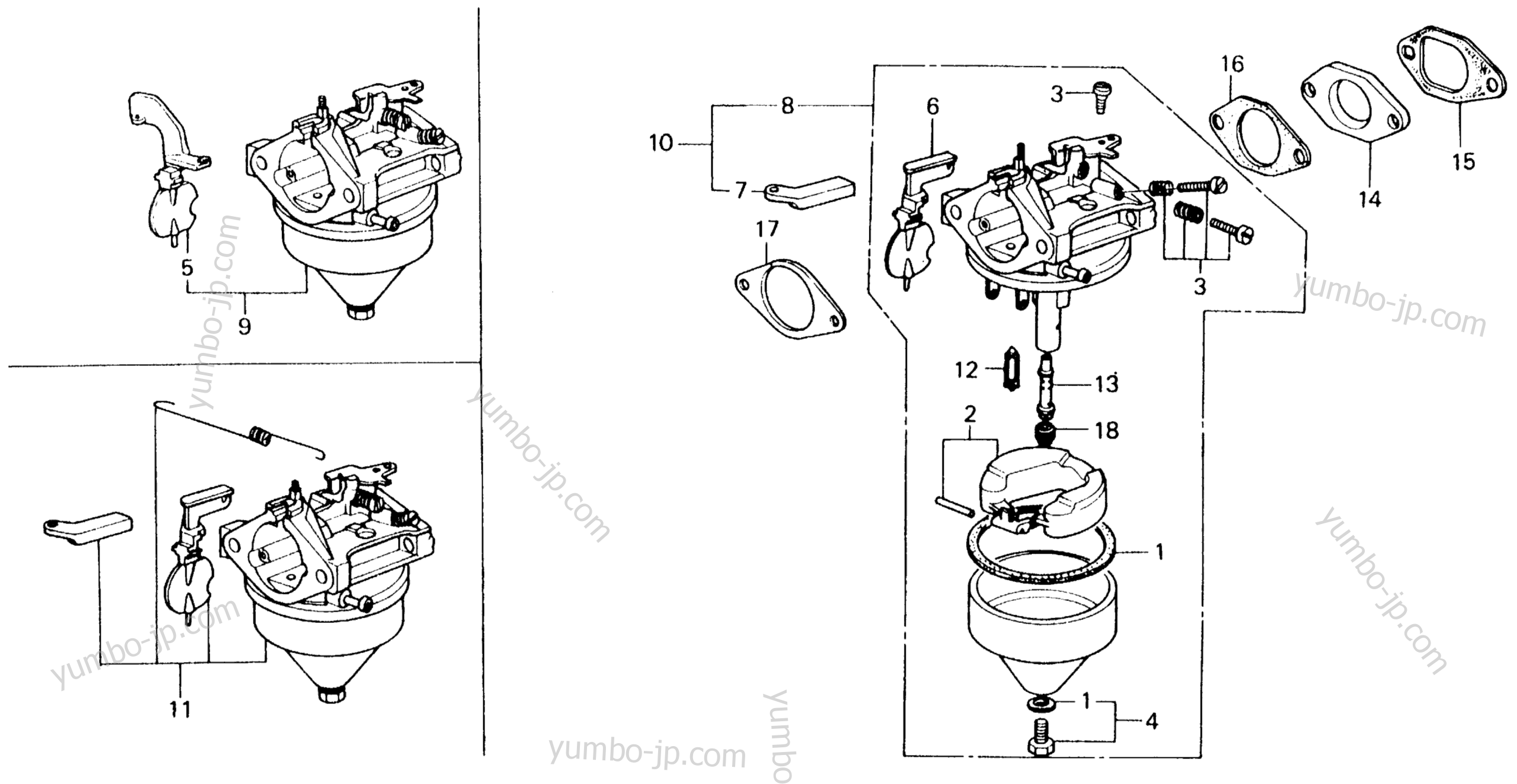 CARBURETOR (1) для генераторов HONDA EG1500K4 A 