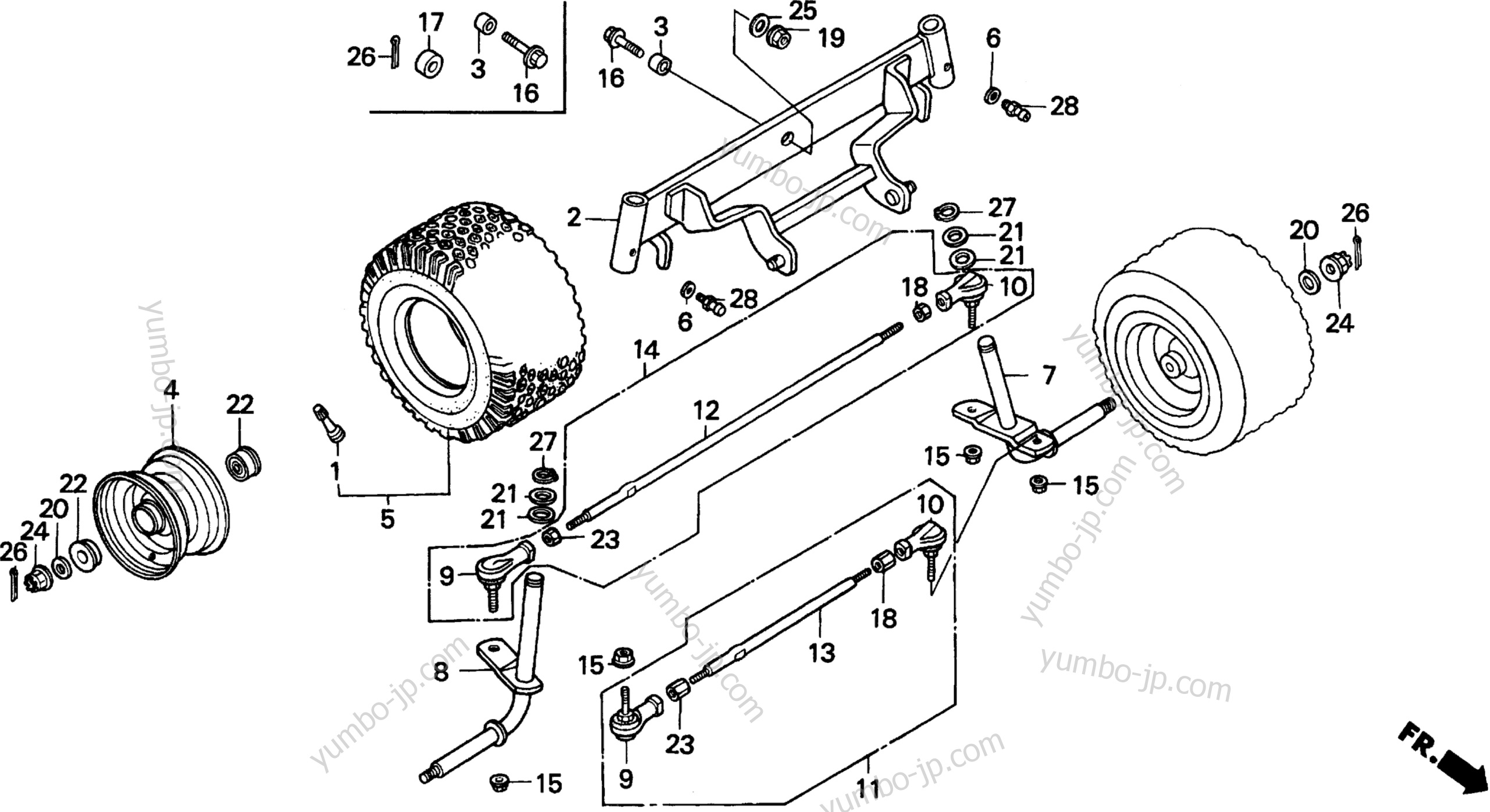 FRONT AXLE / FRONT WHEEL for lawn mowers HONDA H3011 SA 