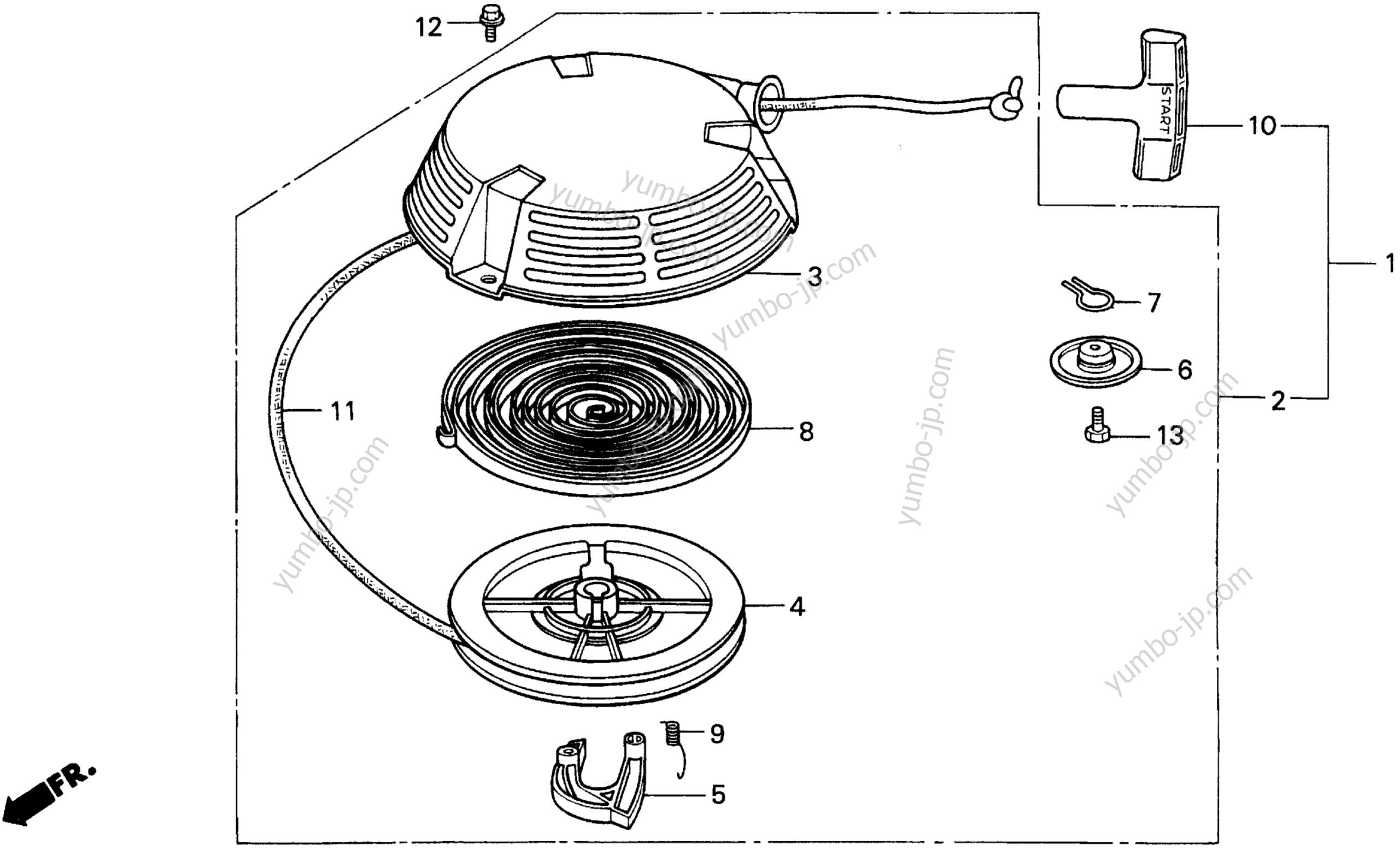 RECOIL STARTER (1) for lawn mowers HONDA HR215 PXA 