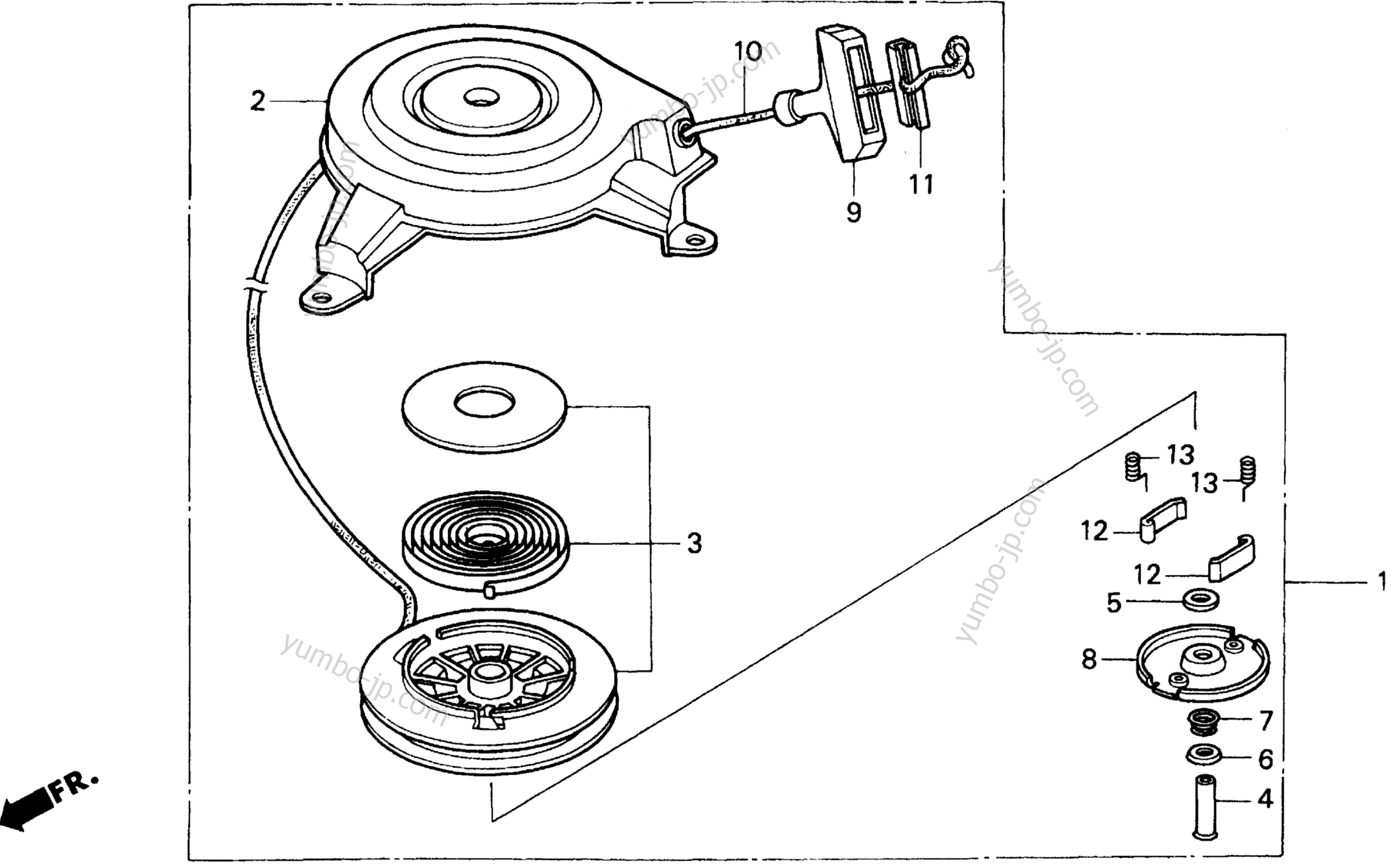 YUMBO spare parts catalog for газонокосилки HONDA HR215K1 SXA RECOIL