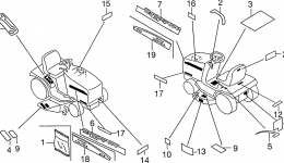 LABELS for трактора газонокосилки HONDA H2013HK1 SAC