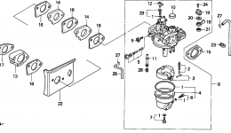 CARBURETOR for трактора газонокосилки HONDA H2013K1 SDAC