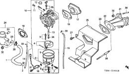 CARBURETOR (H4514H) for трактора газонокосилки HONDA H4514H HSA/D