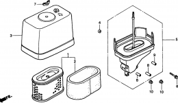 AIR CLEANER (2) for трактора газонокосилки HONDA H2013K1 SAC