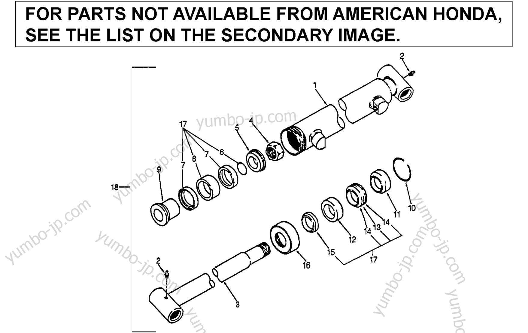 BUCKET CYLINDER (FL6555) для тракторов газонокосилок HONDA FL6555 A 