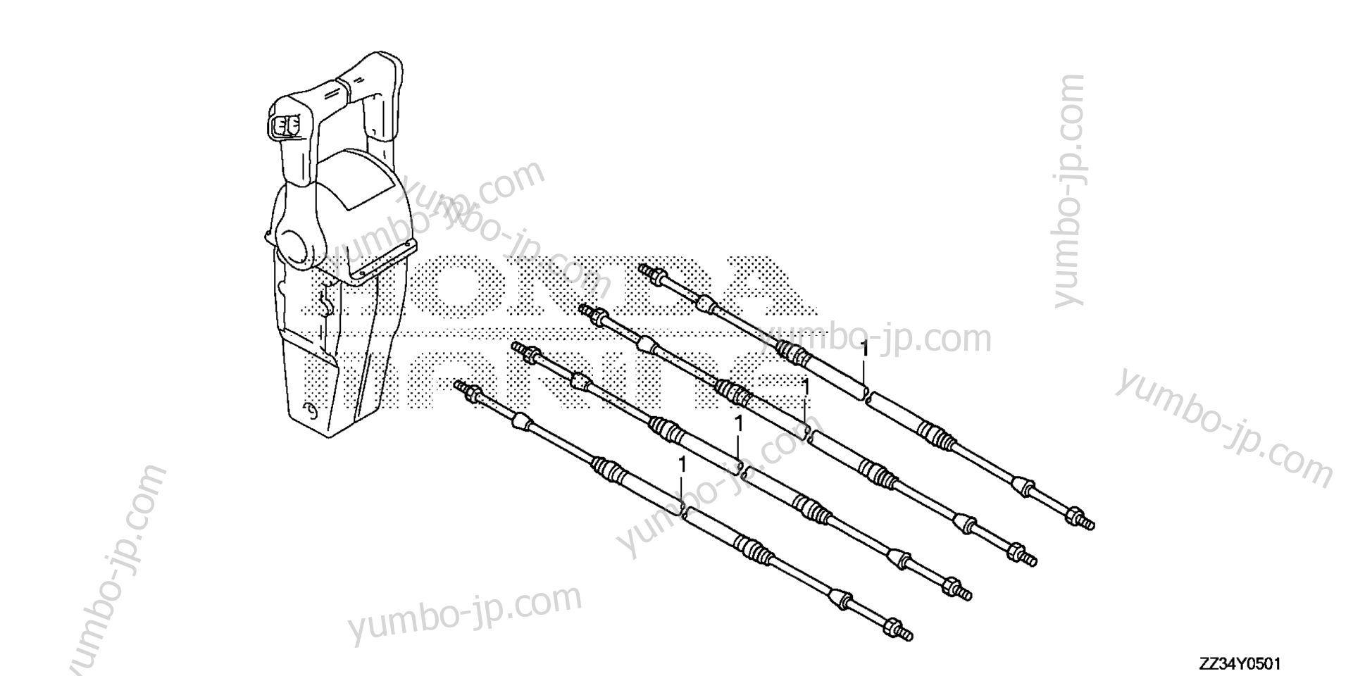 CABLE (DUAL) for Marine Diesel HONDA BF60A XRTA 