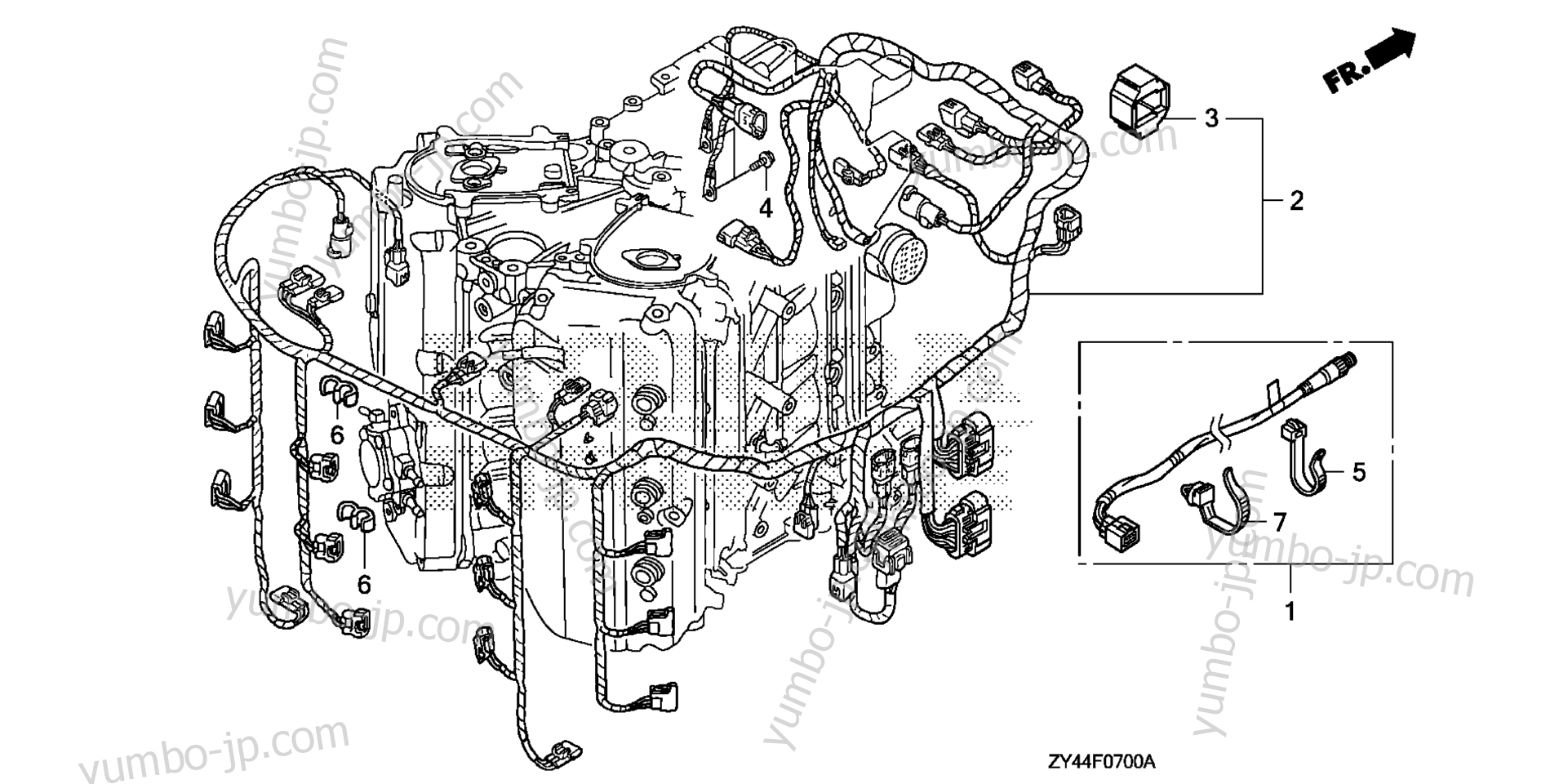 Проводка для стационарных двигателей HONDA BF225AK1 XA 