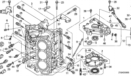Блок цилиндров для стационарного двигателя HONDA BF225AK0 LA