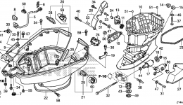 Устройство корпуса (ноги) и дополнительные детали для стационарного двигателя HONDA BF200AK3 LW