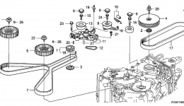 Ремень(ГРМ) газораспределения для стационарного двигателя HONDA BF225A2 XXCA