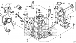Блок цилиндров для стационарного двигателя HONDA BF60AK1 LRTA