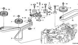 Ремень(ГРМ) газораспределения для стационарного двигателя HONDA BF225AK0 XCA