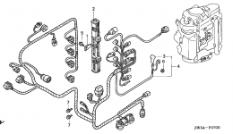 CONTROL CABLE for стационарного двигателя HONDA BF130AX LCA